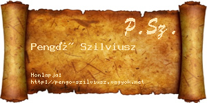 Pengő Szilviusz névjegykártya